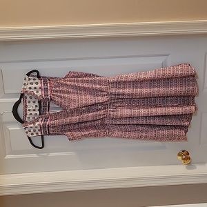 Gap medallion white pink  blue sleeveless dress small